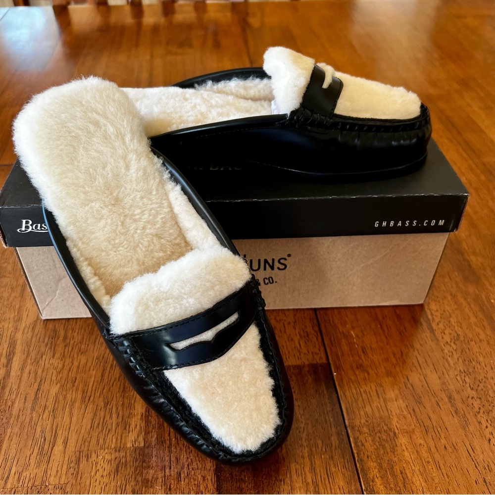 G.H. Bass Wynn Shearling Slide NIB 7.5M
